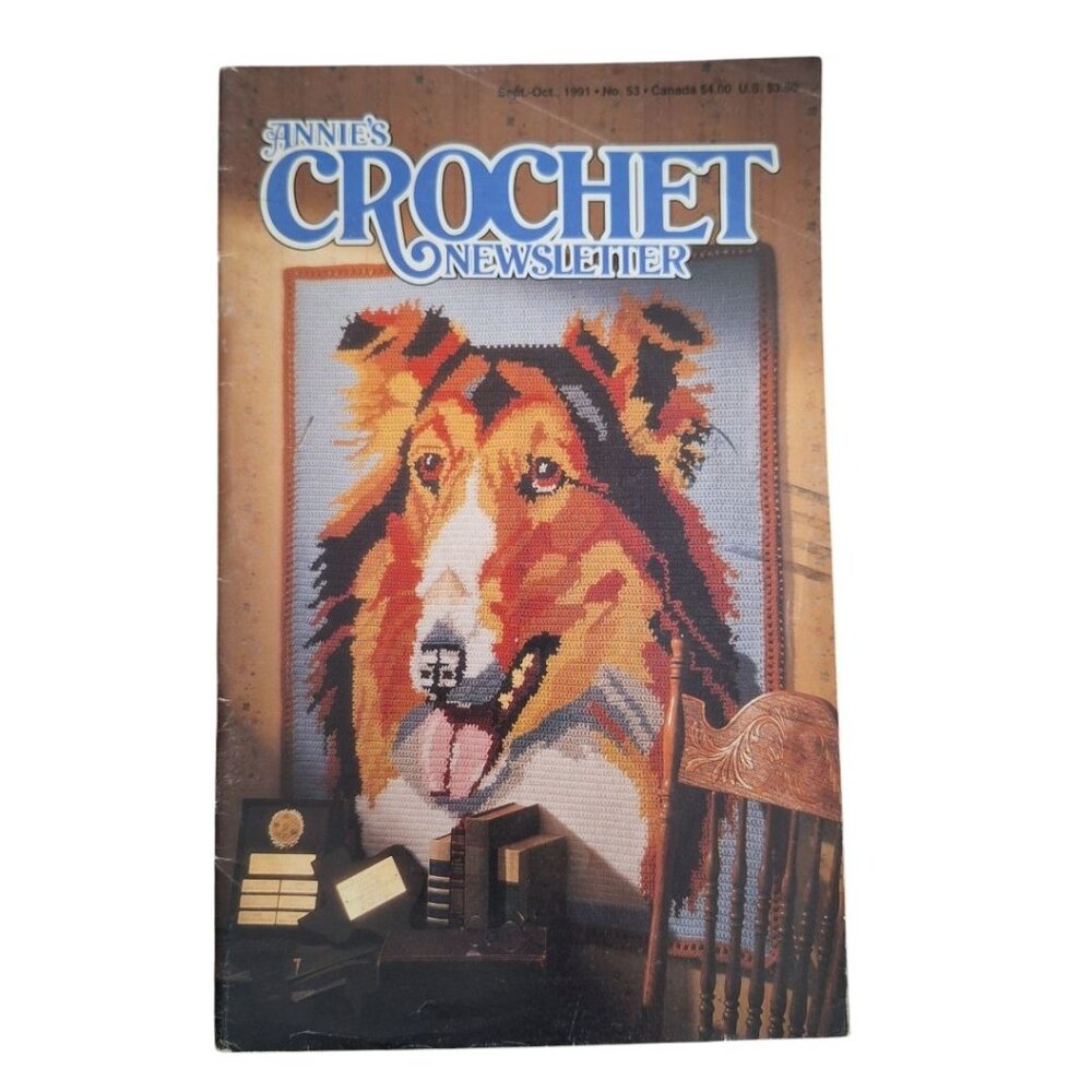 Annies Crochet Newsletter 1991 Afghan Needle Work‎ No 53 Sweater Cat Rug Doily